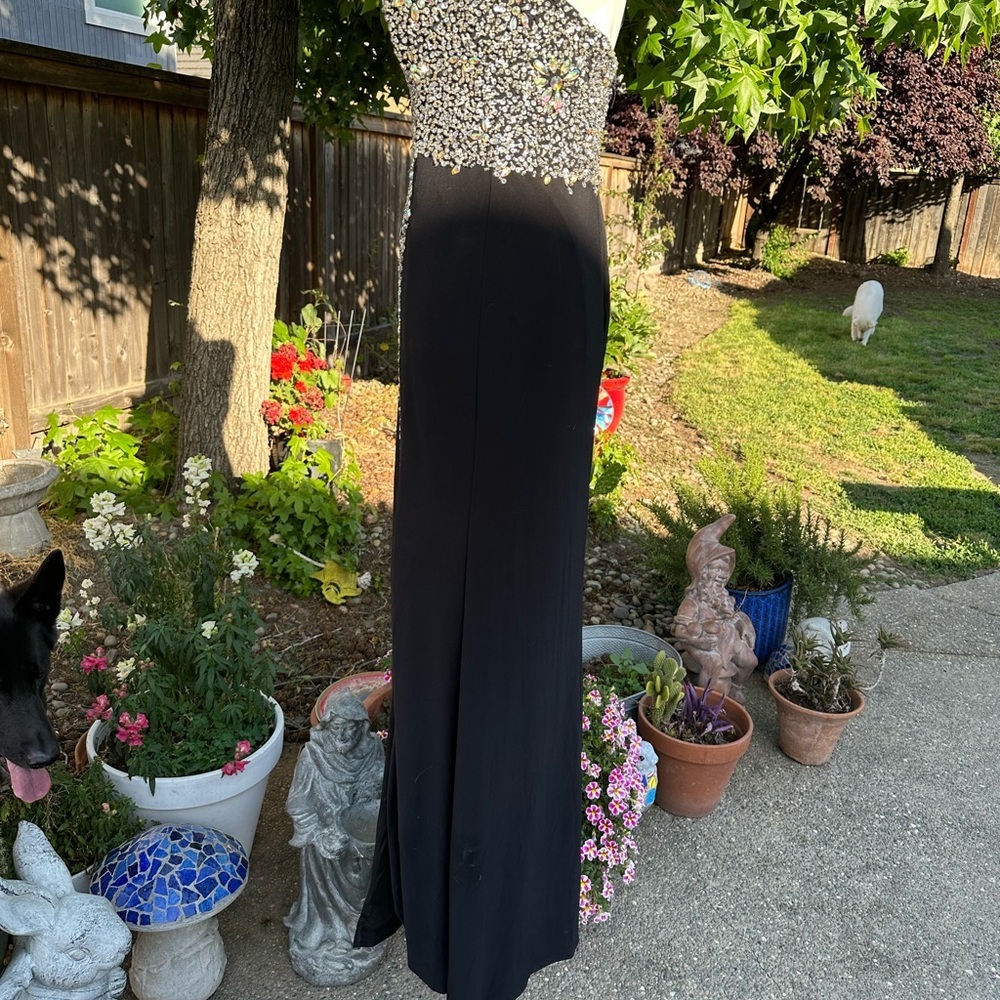Elegant Black Embellished Evening Gown - Picture 8 of 14